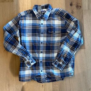 Patagonia Blue and White Plaid Men's Shirt